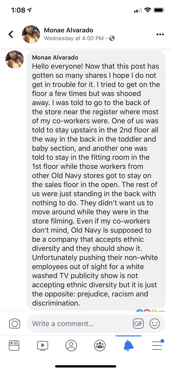 DoriansDemon's tweet photo. #OldNavy forced POC workers from the floor and kept them out of sight for a #QueerEye taping. They spent all night preparing the store, only to be told to sit in the back during filming the next day.  @QueerEye @OldNavy @netflix  #racism #Discrimination #Hollywood #Netflix https://t.co/xGcEBnJLF4