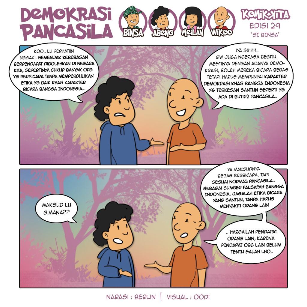 rahadifedi's tweet photo. #SiBinsa #DemokrasiPancasila #KomikKita #P5TNI

Demokrasi pancasila ada demokrasi yang sesuai dengan ruh pancasila mengamalkan sila sila yang tertera .. https://t.co/fwwKp7pjfV