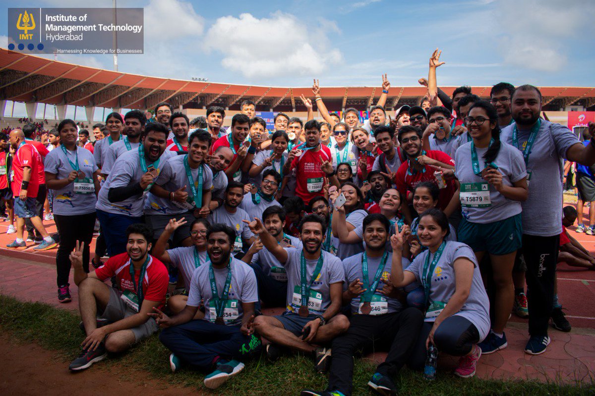 imthyd's tweet photo. On 25th August 2019, students and faculty of IMT Hyderabad made their presence known in the 10k #AirtelHyderabadMarathon with much zeal and enthusiasm.

Aman Sah from batch 2019-21 finished the marathon in 56 minutes 51 seconds!

#Imthyd #AHM2019 #sports  #ChallengeYourself https://t.co/emvhIOW6rH