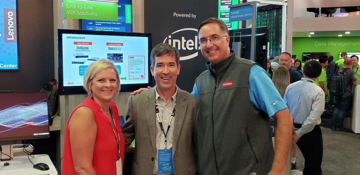 EscoAtDell's tweet photo. @Lenovodc booth at #VMworld2019 @bigmull11 @jeffhuxtablenc @abuzzard1954 come say hi! https://t.co/oYXaQd23Hq