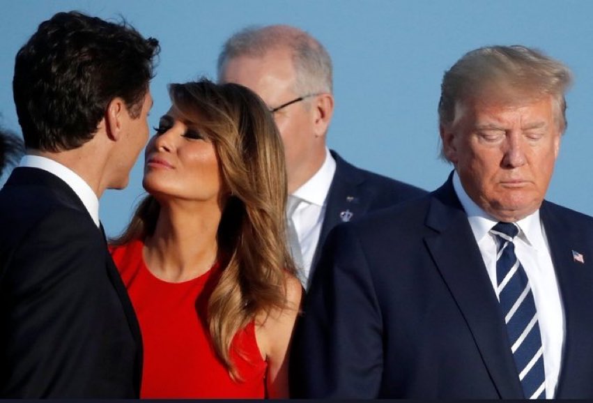 sjredmond's tweet image. “I just love a man with brain cells”

-Melania speaking to Justin Trudeau