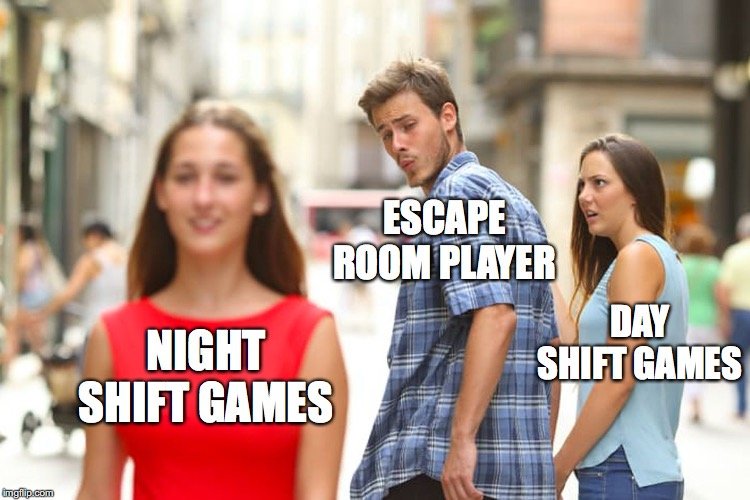 CRescapegames's tweet photo. I'm not telling you when the best time to play #hexroom, #funhouse, or #psychward is, but a Vampiric Game Master does sound pretty cool, right? (see previous post) #nightshiftbestshift
🔑🔑🔑
#escaperoom #escapegame #booking #nightshift #dayshift #gamemaster #vampire #crossroads https://t.co/U0IGG6HYoF
