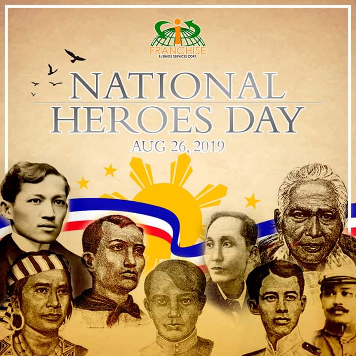 b_geronda's tweet photo. Today, August 26, 2019 is National Heroes Day.

"Isang pagpupugay sa ating mga bayani!!!"

Mabuhay, Pilipinas! 
#nationalheroesday2019
#iFranchise
#FoodCaravan
#iFUEL https://t.co/edOCafofAC