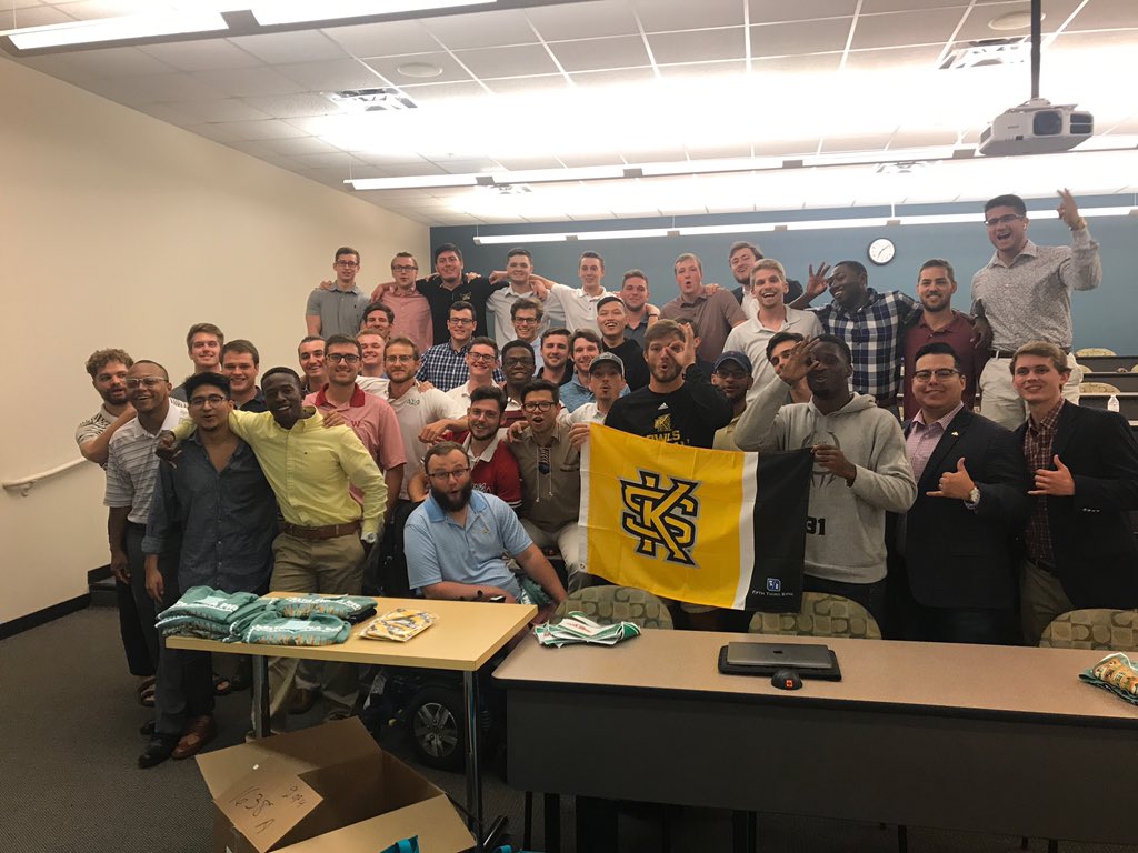Big thanks to <a href="/DeltaSigKSU/">Delta Sig At KSU</a> for having <a href="/solaisland31/">Adesola Abisoye</a> and I out to their chapter meeting tonight to talk about attendance to <a href="/kennesawstfb/">Kennesaw State Football</a> HOPE OPENER THIS SATURDAY AUGUST 31st at 6:00 PM in <a href="/FTBstadium/">KSU Fifth Third Bank Stadium</a>