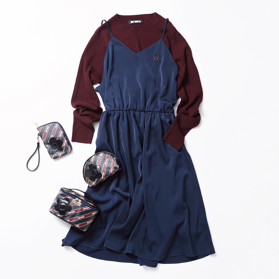 Mary Quant Official レイヤードニットコンビワンピース T Co O5undadf3f ニットプルオーバーとキャミソールワンピースがセットになったアイテム ポーチ類は9 18より順次展開予定 Maryquant ワンピース マルチポーチ ラウンドポーチ