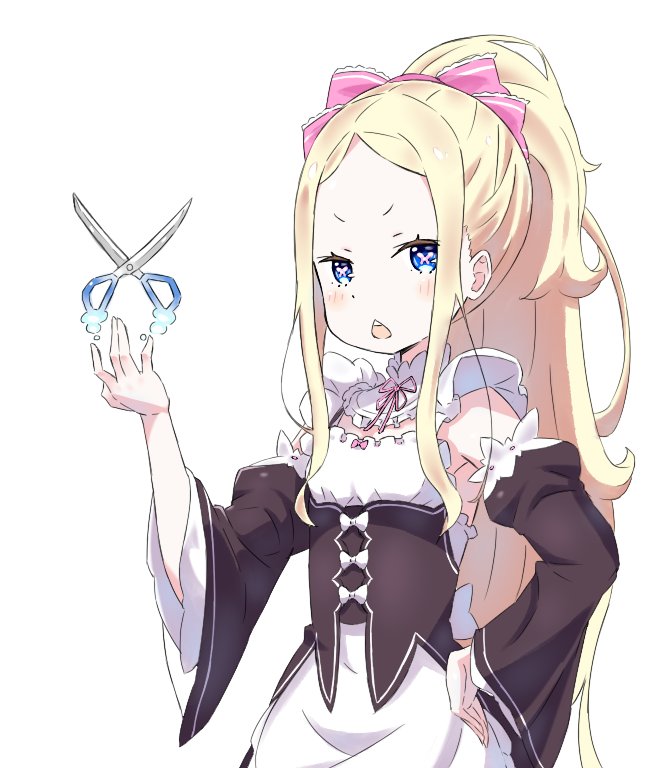 1girl roswaal mansion maid uniform blonde hair maid solo long hair blue eyes  illustration images