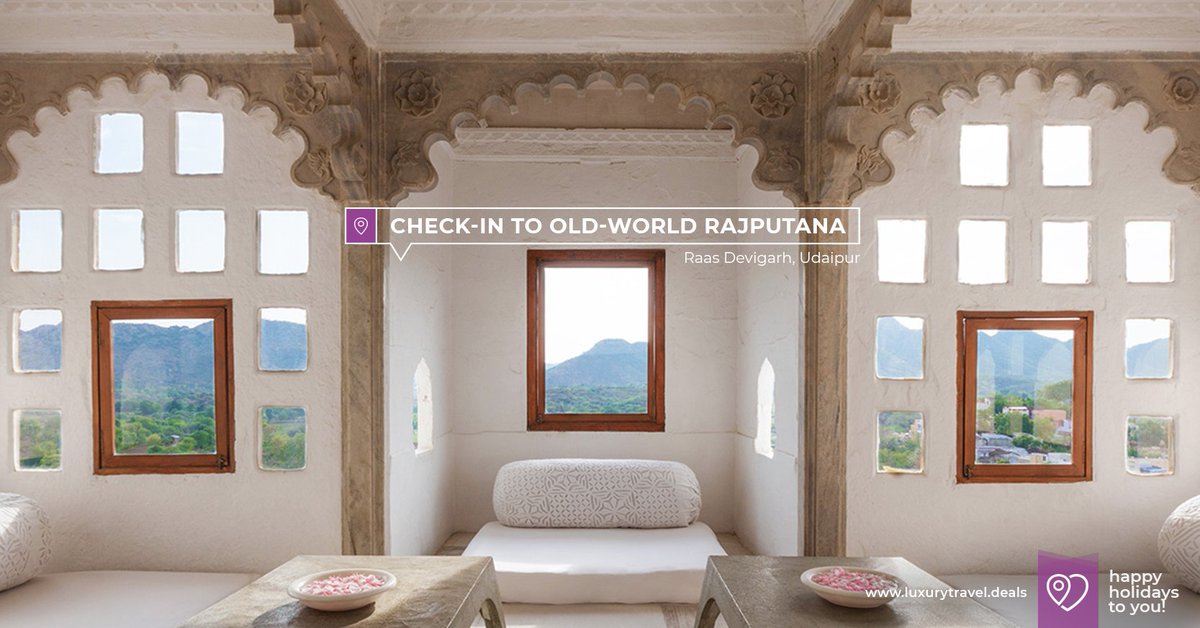 Luxtravdeals's tweet photo. #CheckinWithLTD to old-world #Rajputana #luxury. Take a holiday in palatial suites, with manicured gardens, breathtaking views, and authentic #Rajasthani cuisine!
🌟
3Nights @ 40%OFF ++ other delightful #LuxuryTravel inclusions https://t.co/F6bXmaL3U6

#HappyHolidaysToYou 😇 https://t.co/edrnhyvfYv