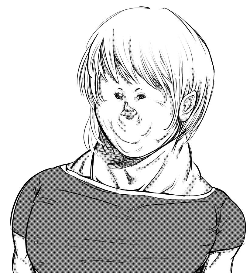 姉に
「おう、iPad買ったのか。
私のLINEのアイコン描けよ。
似顔絵描け」
と言われたので描いて見せたら
iPadを奪われ
板のようにして頭を叩かれた。 