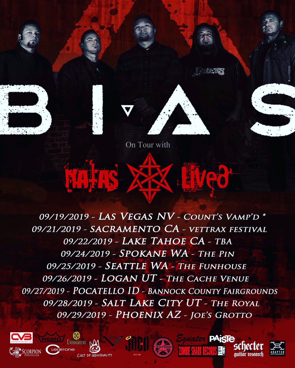 biasbandoc's tweet photo. “BI•AS has made major milestones in just under a year of existence. They have 2 charting singles and now plan to bring the tunes to you. 

David Silveria and company will hit the road on the west coast on their first tour ever with Natas Lived. https://t.co/QLZxNAoFas