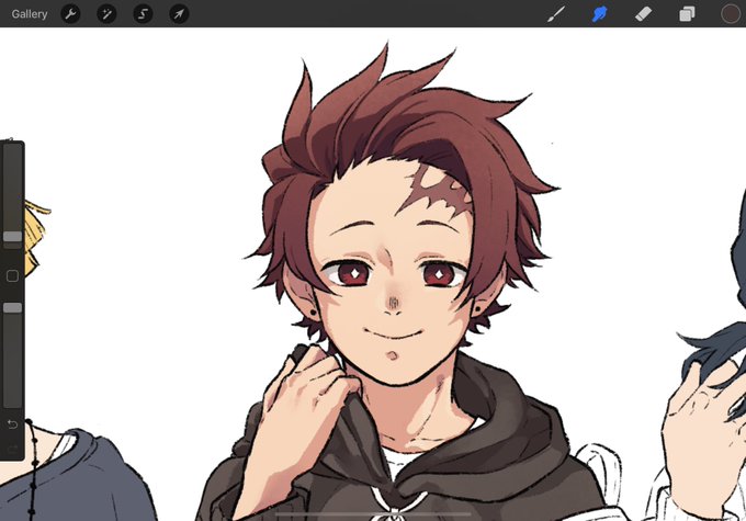 丽丽 🐸さんがTwitterに投稿した竈門炭治郎(鬼滅の刃)のイラスト。