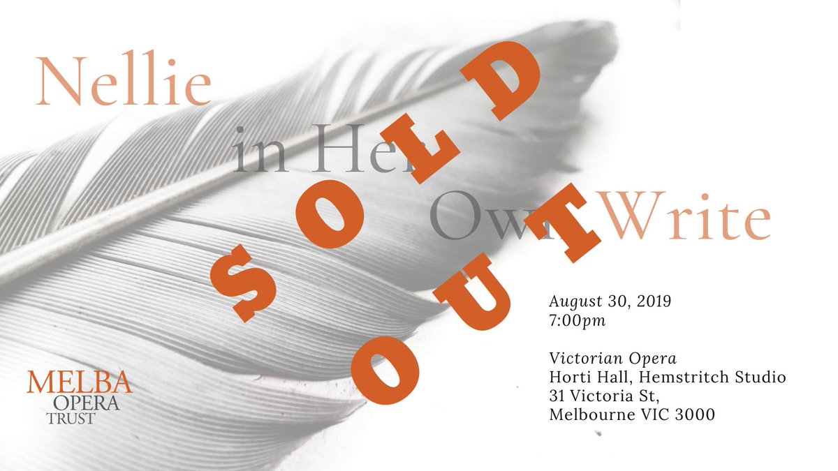 Melba Opera Trust (@melbaoperatrust) on Twitter photo SOLD OUT!
Thank you for everyone who has managed to get a ticket to this special event with <a href="/VictorianOpera/">Victorian Opera</a>. We look forward to sharing this wonderful evening with a full-house!
#FullHouse #DiviDivine #AlwaysOURMelba #SorryNotSorry SOLD OUT!
Thank you for everyone who has managed to get a ticket to this special event with <a href="/VictorianOpera/">Victorian Opera</a>. We look forward to sharing this wonderful evening with a full-house!
#FullHouse #DiviDivine #AlwaysOURMelba #SorryNotSorry