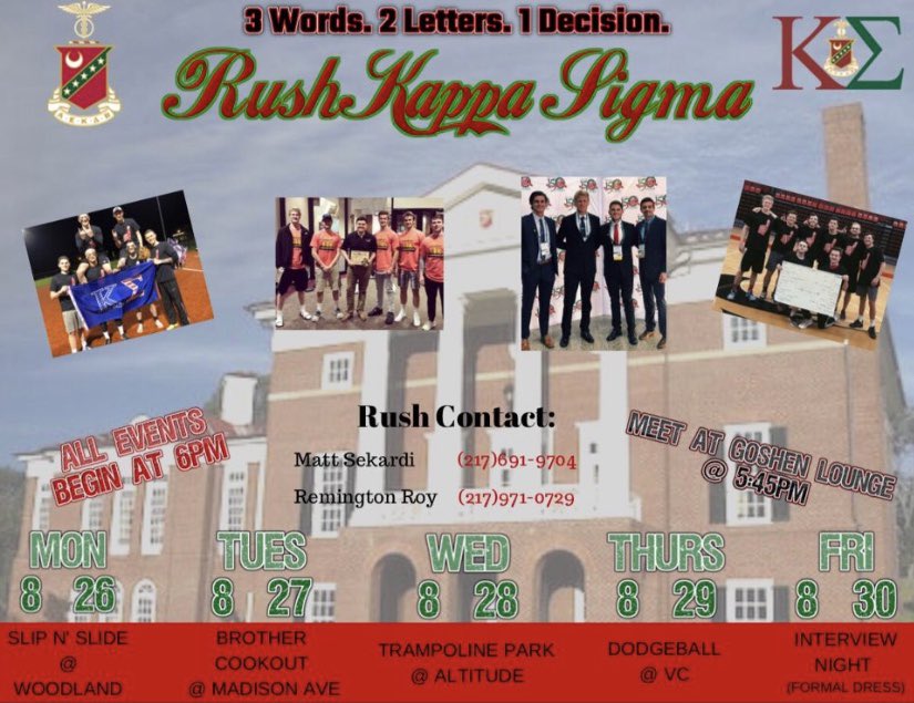 2019 Fall Rush Schedule!