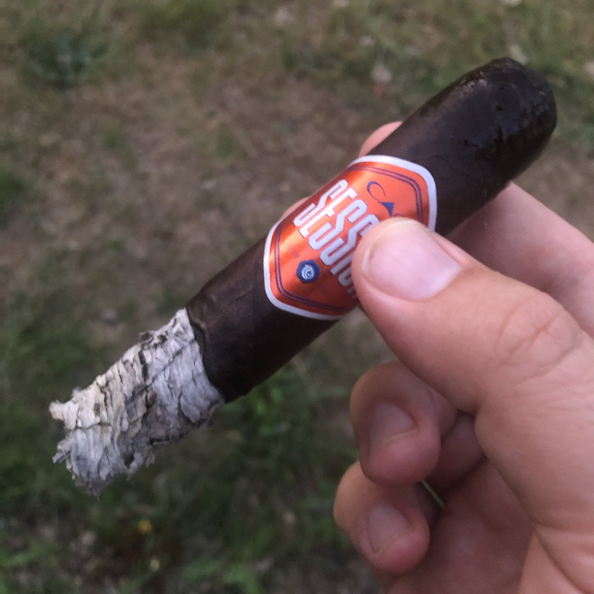 JacobWischoff's tweet photo. Perhaps the darkest cigar I have ever smoked. Pretty strong and overwhelming aroma. Really full bodied and takes a bit of time to fully smoke. Would enjoy another one, but perhaps enjoy them just a tad lighter wrapper. Good evening smoke. @caocigars #CAOSession #Cigars https://t.co/ajd8NZTzXS