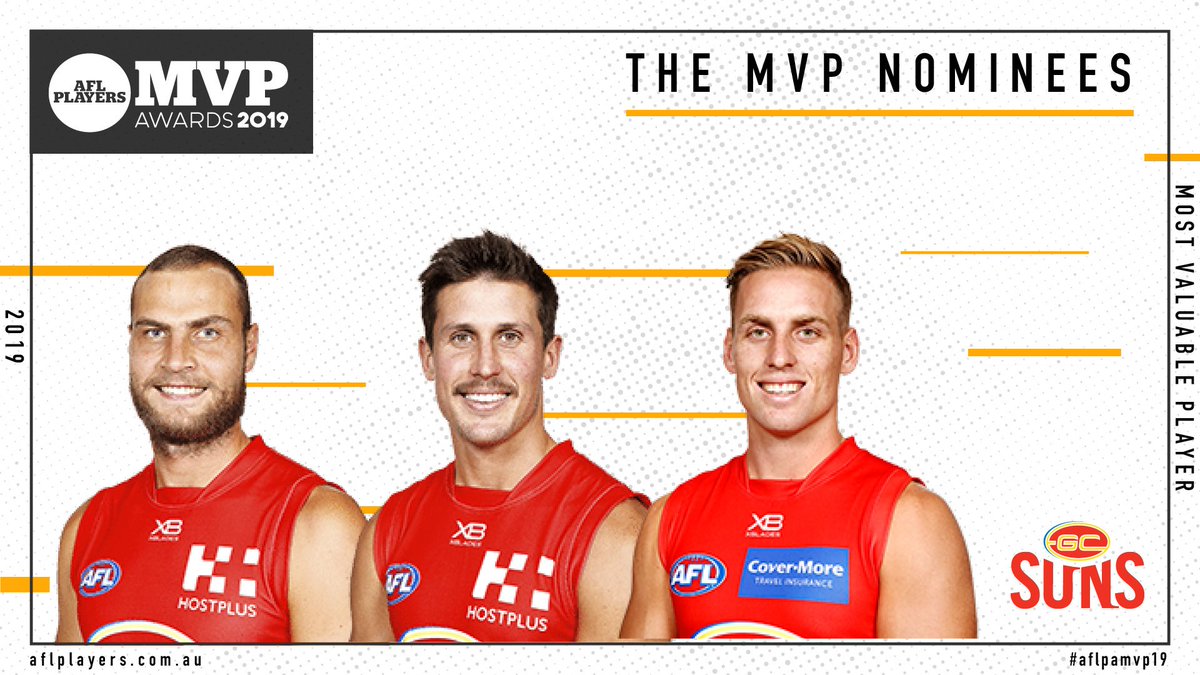 #AFLPAMVP19 nominees are in for the <a href="/GoldCoastSUNS/">Gold Coast Suns</a> 👇

aflplayers.com.au/article/2019-m…