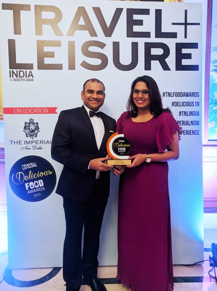 ParkHyattChenn's tweet photo. We are pleased to announce that our Dynamic Culinary Theatre #TheFlyingElephant has won the Best Service #Award at the Travel + Leisure India &amp; South Asia Food Awards 2019

#LuxuryIsPersonal #ParkHyattChennai #deliciousfoodawards2019 @TNLIndia https://t.co/Nn1woHndUm