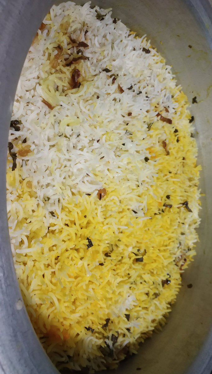 105. Hyderabadi Chicken Dum Biriyani + Kolkata ALU (On request of family members) - Prepared Yesterday at Home.
