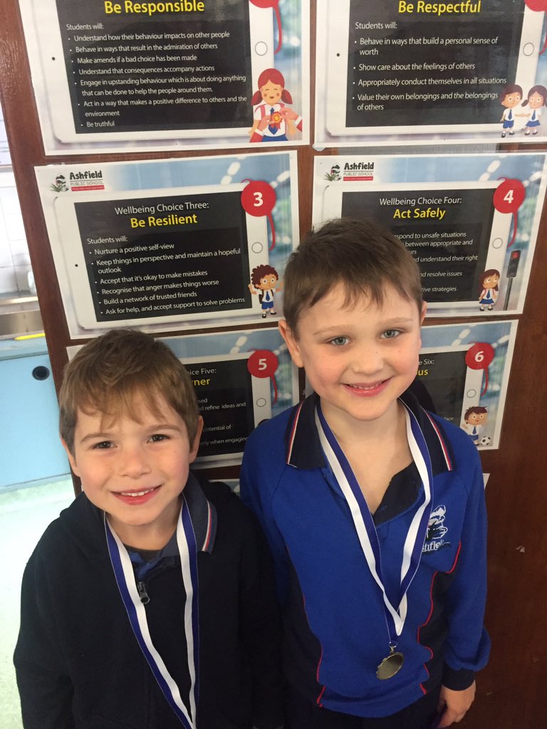 MrsZabakly2's tweet photo. Congratulations Dylan and Cameron on receiving your School Medal! #OutstandingChoices @AshfieldPS https://t.co/R802BuVNB4