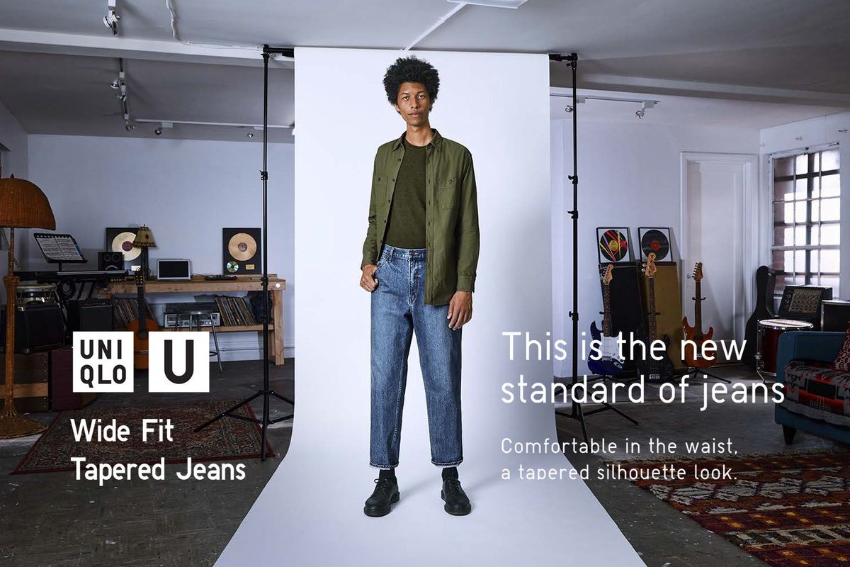 uniqlo wide fit tapered jeans