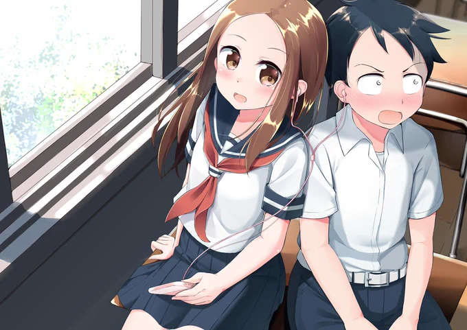 イヤホン半分こする高木ちゃん! #からかい上手の高木さん #高木さん  