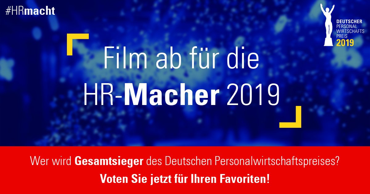 Jetzt geht es los: Das Online-Voting ist gestartet! Wer soll der Gesamtsieger des Deutschen Personalwirtschaftspreises 2019 werden? Voten Sie ab jetzt bis zum 11. September mit! deutscher-personalwirtschaftspreis.de/voting #hrmacht <a href="/Balluff/">Sarah Balluff</a> <a href="/AXADeutschland/">AXA Deutschland</a> <a href="/SiemensDE/">Siemens Deutschland</a> #UNIQ <a href="/enercity/">enercity</a> @BerlinNkl