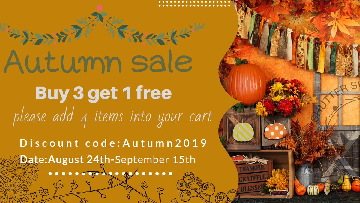 KatebackdropUK's tweet photo. AUTUMN SALE !
Buy three get one free

#backdrop #photography #photoshoot https://t.co/HtdCVM2pv9