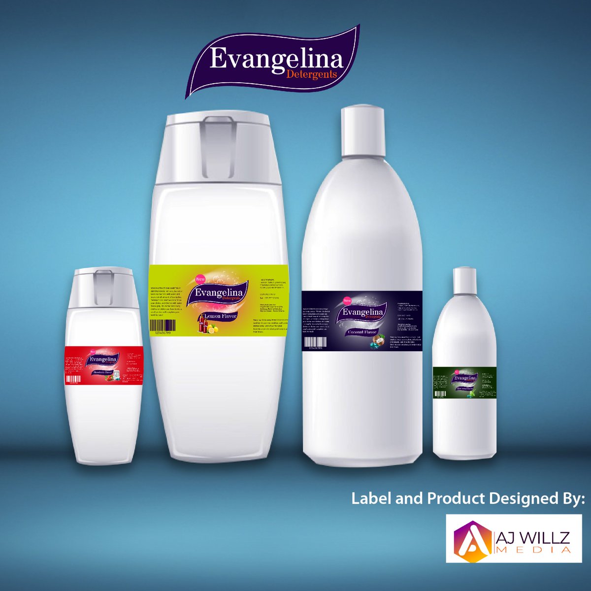 ajwillzmedia's tweet photo. Product label designs for our clients @EvangelinaDetergents .
Contact us for your product designs, labels and all brand identity designs. https://t.co/t8CupYk8E7