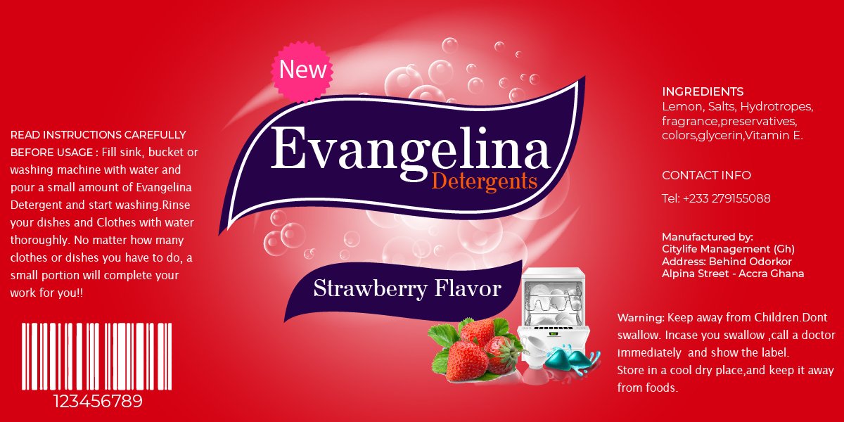 ajwillzmedia's tweet photo. Product label designs for our clients @EvangelinaDetergents .
Contact us for your product designs, labels and all brand identity designs. https://t.co/t8CupYk8E7