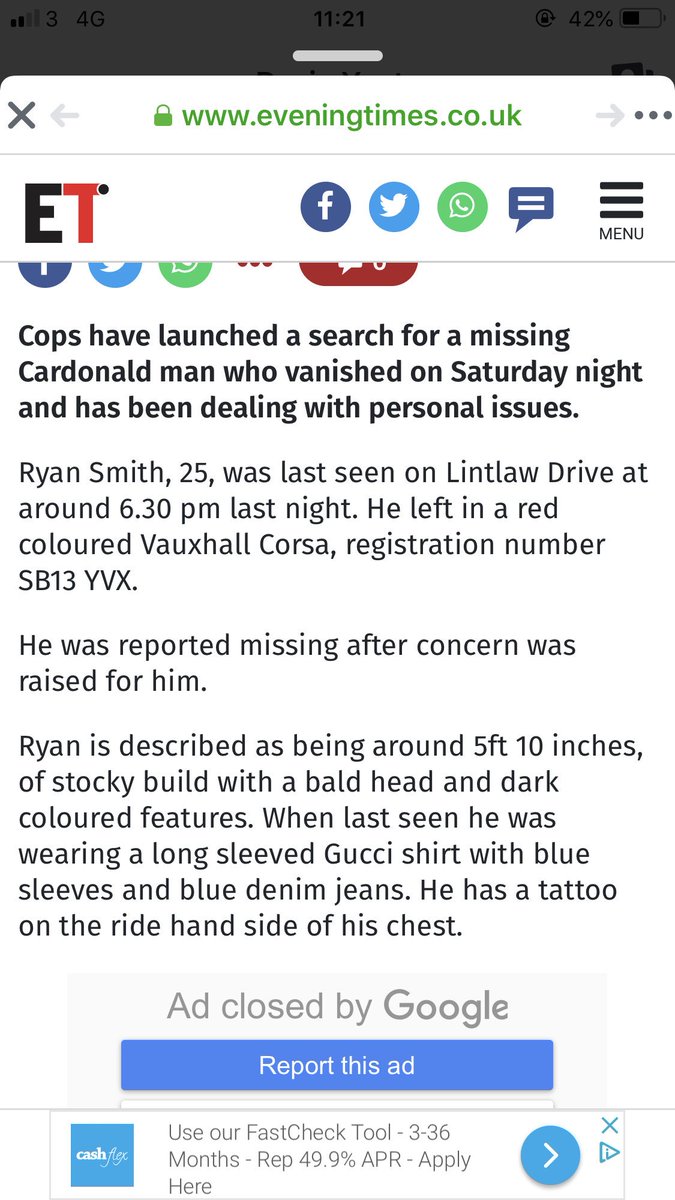 rosieyeatss's tweet photo. My boyfriend has been missing since Saturday, majorly concerned as things werent the best before he left.. last seen in Glasgow but possible sightings in Kilmarnock and then Dunoon/Oban ? Not positive though. Please if u have any info (big or small) contact the police❤️ https://t.co/0ZU0qydV5H