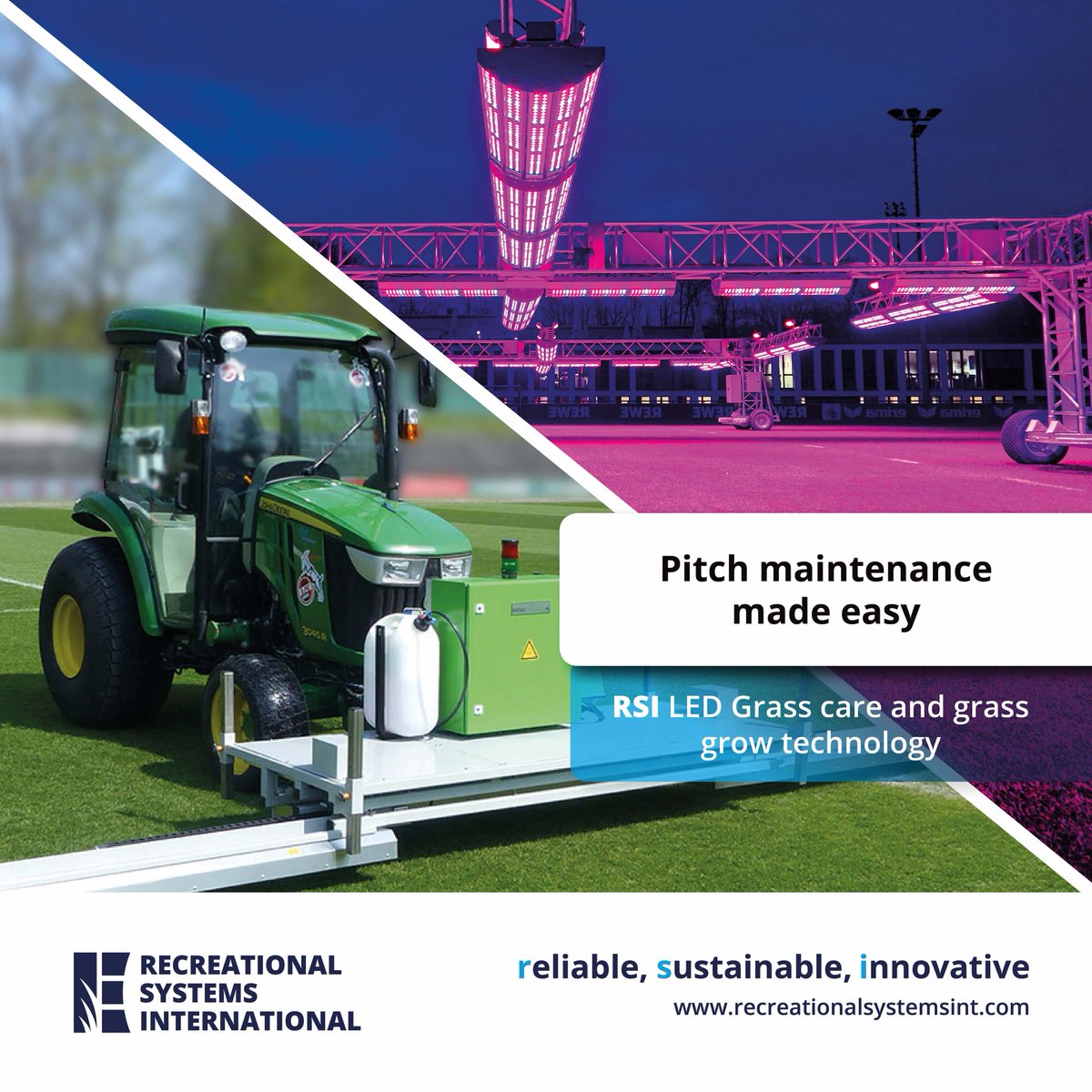 Our #Stadium #Field #Pitch solutions include: 
1. R-BL Grass Grow system
2. UV-C grass care technology
There is no better way to improve your grass. Learn more from us at buff.ly/2Peuz7U

#AskTheExperts #YourOneStopShop #RecreationalSystemInt