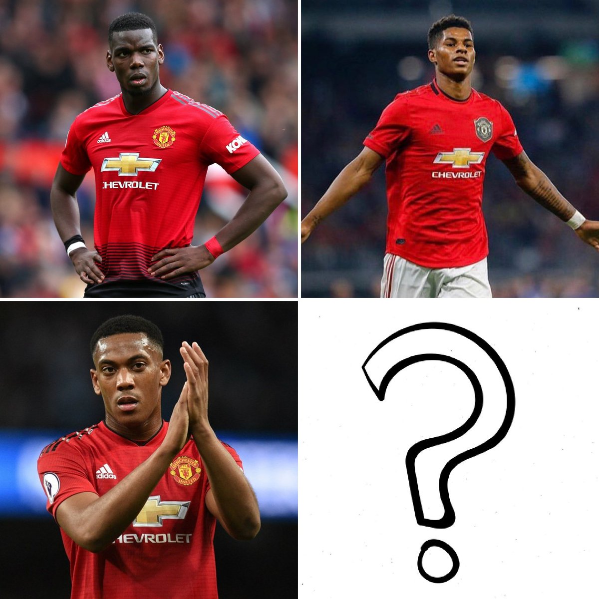 FansTribeHQ's tweet photo. Okay so it's time for #MondayDebate and today our question is
Who should be taking Manchester United's penalties? 🤔
A - Paul Pogba
B - Marcus Rashford
C - Anthony Martial
D - Someone else https://t.co/yP4RcMAzKG