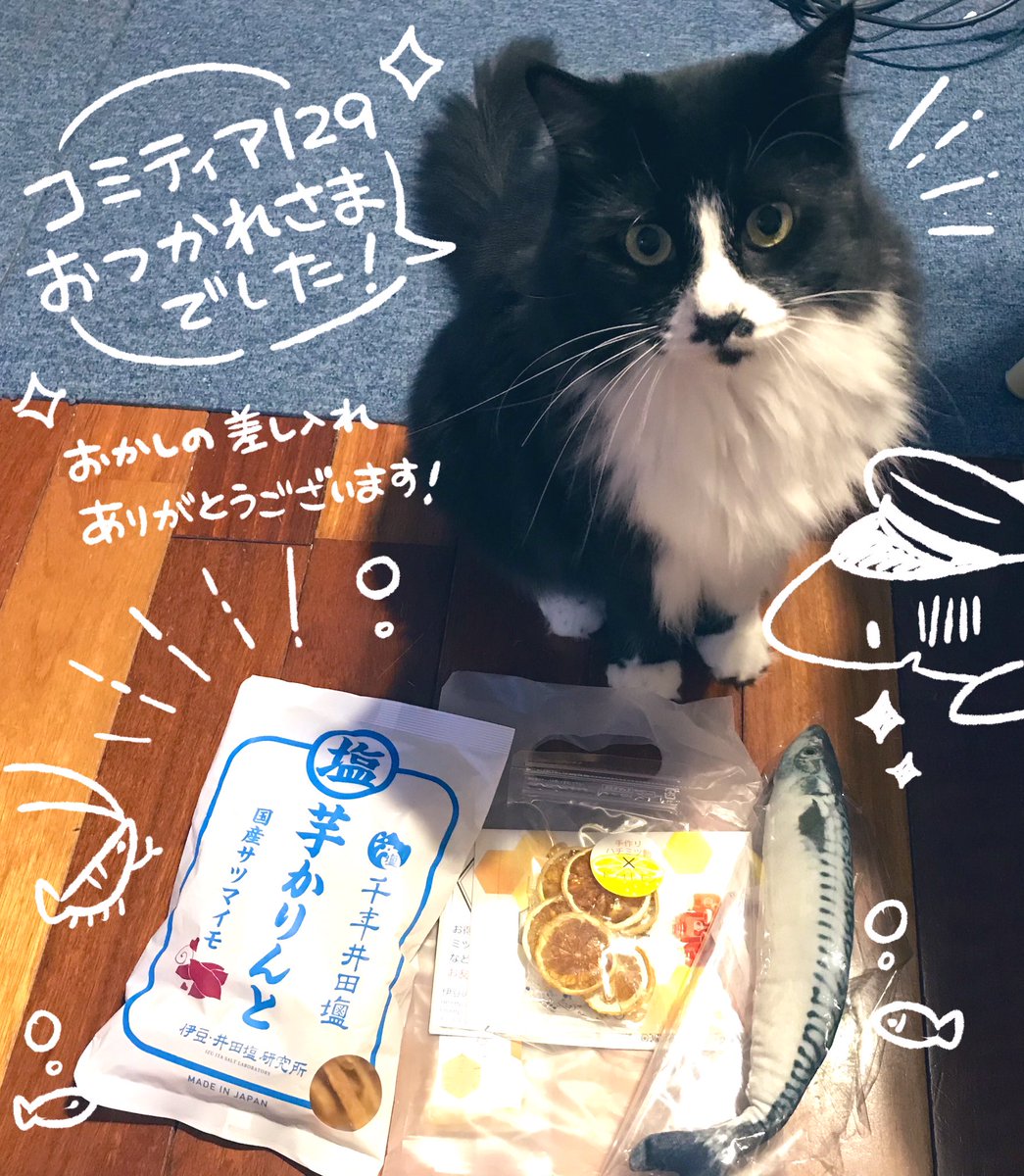 昨日のコミティア129お疲れ様でした!暑い中、そこそこ幸せな生活のスペースにお越し頂き、新刊やサメグッズなどご購入ありがとうございました!🙇‍♂️そして、お菓子の差し入れもありがとうございます!大切に頂きます…!🦈✨ 