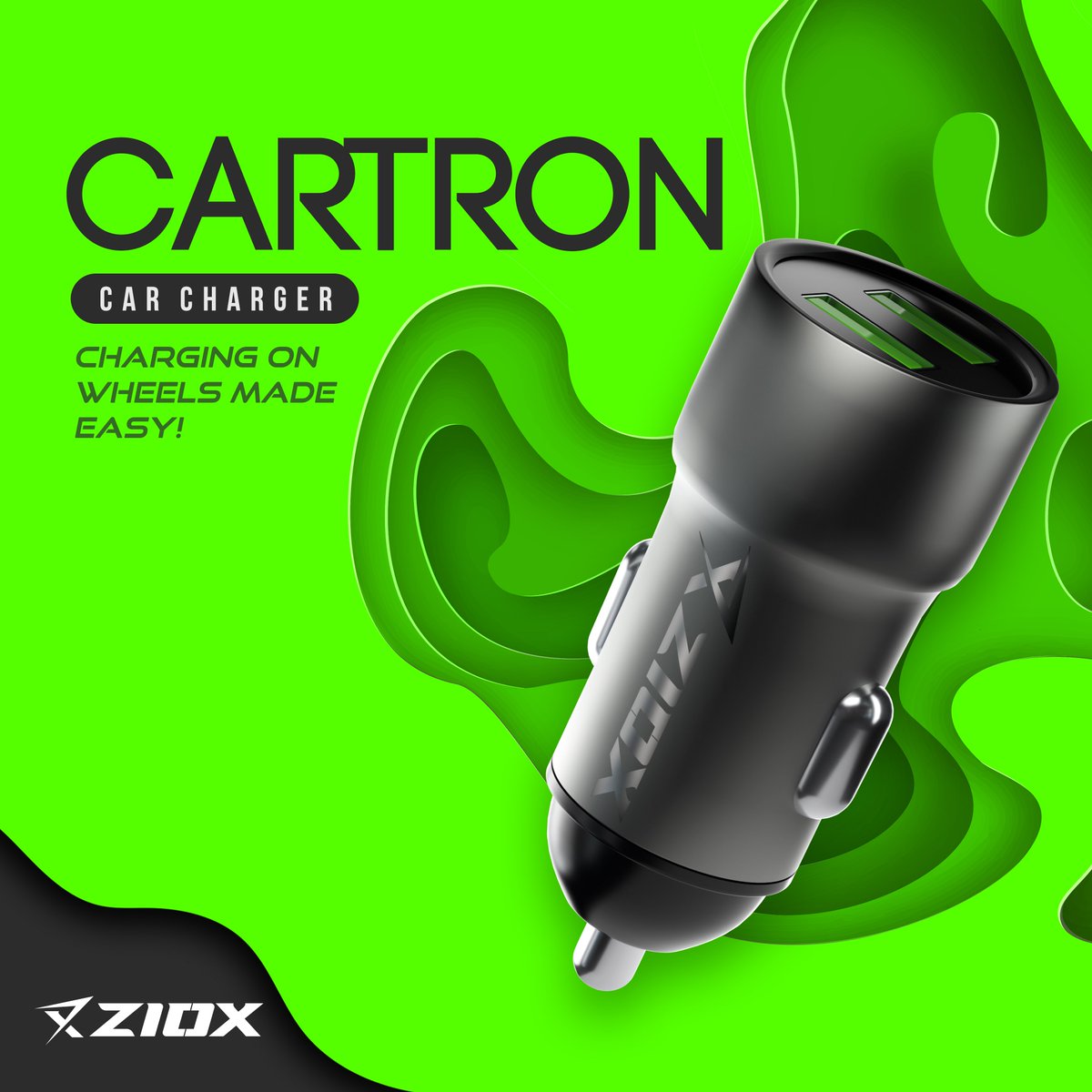 Zioxofficial's tweet photo. Match the pace of this busy world with #ZioxCartron- a super stylish #charger that powers up your devices within the comfort of your #car. 
#zioxofficial #zioxupgrade  #accessories  #cartron #carcharger #power #transit #wheels #speed #technology  #innovation #gadget #electronics https://t.co/pJSlWKqxKc