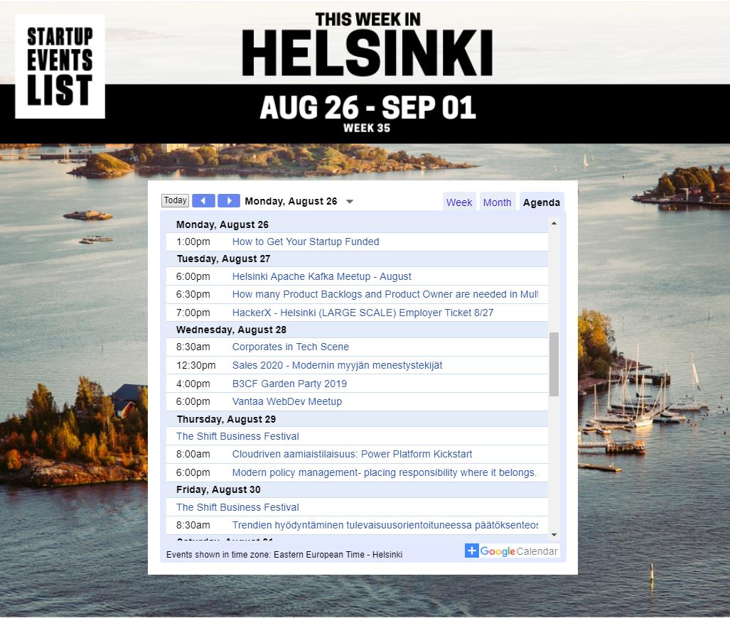 StartupEventsFI's tweet photo. Monday's startup and tech events coming up in Helsinki. Get invites at https://t.co/0MO2qbADcM

#Helsinki #startups #tech #helyes https://t.co/LGWUccfcvC