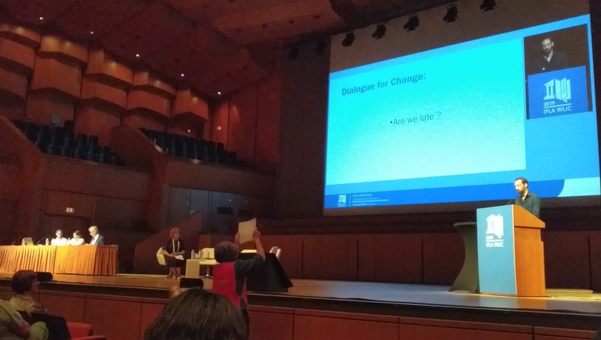 Bernedox's tweet photo. Great speech by @AntoineTorrent from @npsig in the #PresidentSession of #WLIC2019.  We are going in the right direction, but "We have to move faster." https://t.co/uwe2I13mKB
