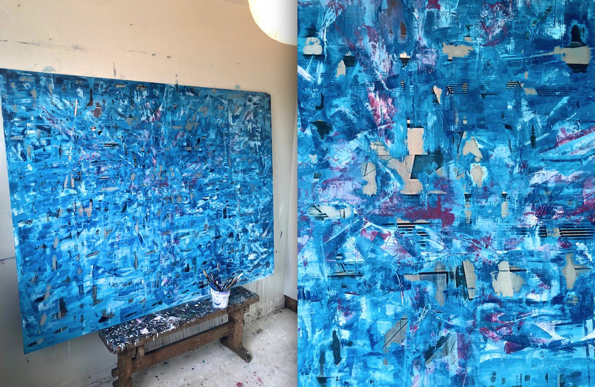 georghmk's tweet photo. Blue and metallic! Oil painting on aluminum plate, size 200 cm x 130 cm / 78,7 x 51,1 inches by Georg H. Monrad-Krohn ready for sale and a new home! 

#oilpainting #artforsalebytheartist #contemporaryart #Norwegian  #norskkunst  #Georgherman #artforsale 
 #Blueart #modernart https://t.co/C2xxV8u28f