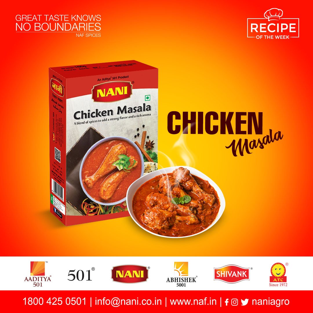 naniagro's tweet photo. Recipe of the week: Chicken Masala
Prep Time: 10 mins
Cooking Time: 40 mins
Servings: 8 pax

#naniagrofoods #greattasteknowsnoboundaries #flavoursofindia #monsoonrecipes #chickenmasala #chickenmasalapowder #masalapowder #indianrecipe #food #spicy #homemade #nonveg #yummy #India https://t.co/bJyPwfVIlC