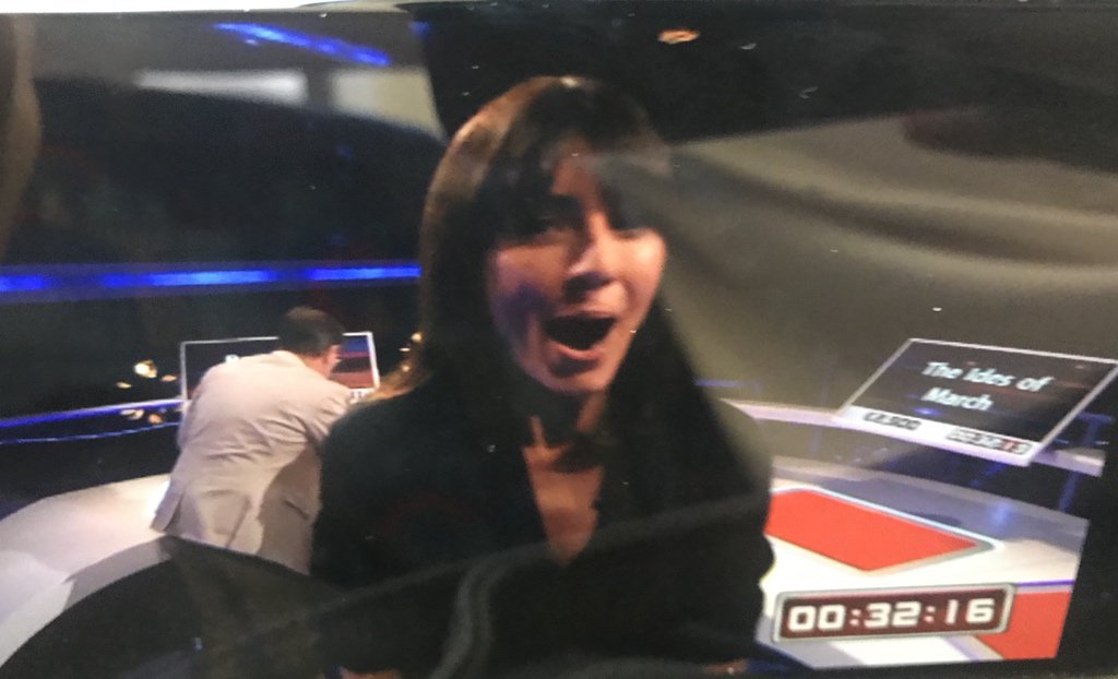 Asher_Basher1's tweet photo. Just catching up with Thursday’s @the100kdrop, gutted for Dawson and Laura but loving @ThisisDavina’s expression here during that question #100kDrop https://t.co/E8CFhR1i7Y