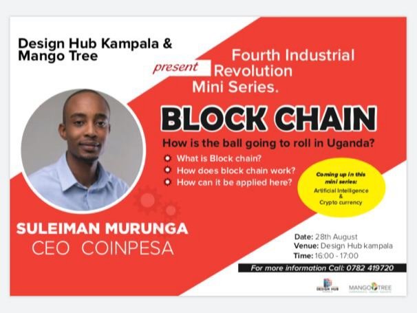coinpesaltd's tweet photo. @suleug will be sharing  knowledge on blockchain tech, At the design hub. https://t.co/NgjrUejJcv