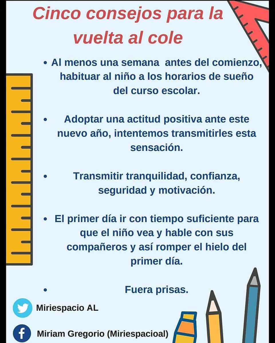 miriamgregor's tweet photo. Mis 5 miri consejos. Vamos! 💪💪 Ya no queda nada ❤️❤️ #vuelta #rutina #miriespacioal #vueltaalcole #claustrovirtual https://t.co/xAyh9d7RVy