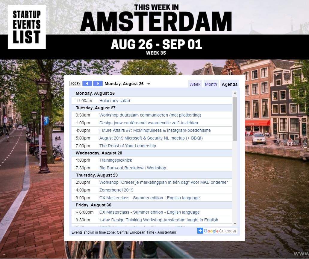 Startup Events List - Amsterdam tweet media
