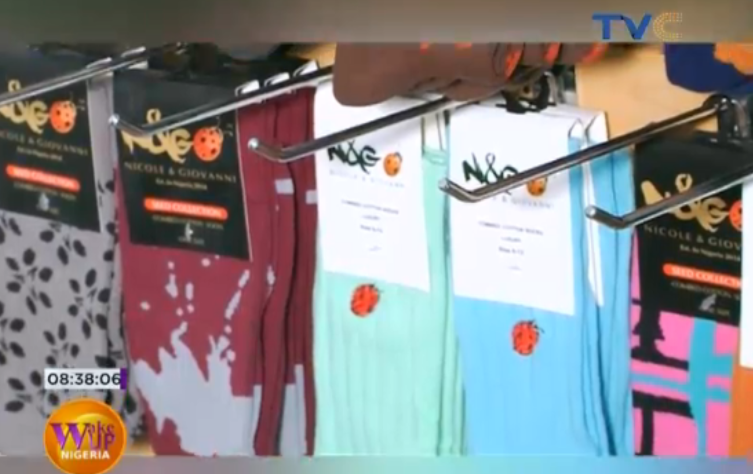 TVCconnect's tweet photo. #SMESeries with the Founders of NICOLE and GIOVANNI, Segun and Aderonke Abiona. They started the Company in 2014 via online platforms, producing Cufflinks, Neck ties, pocket square, bold ties and other products. Today, after 5 years, they now have their store. #WakeUpNigeriaOnTVC https://t.co/QHBpJIaG4S