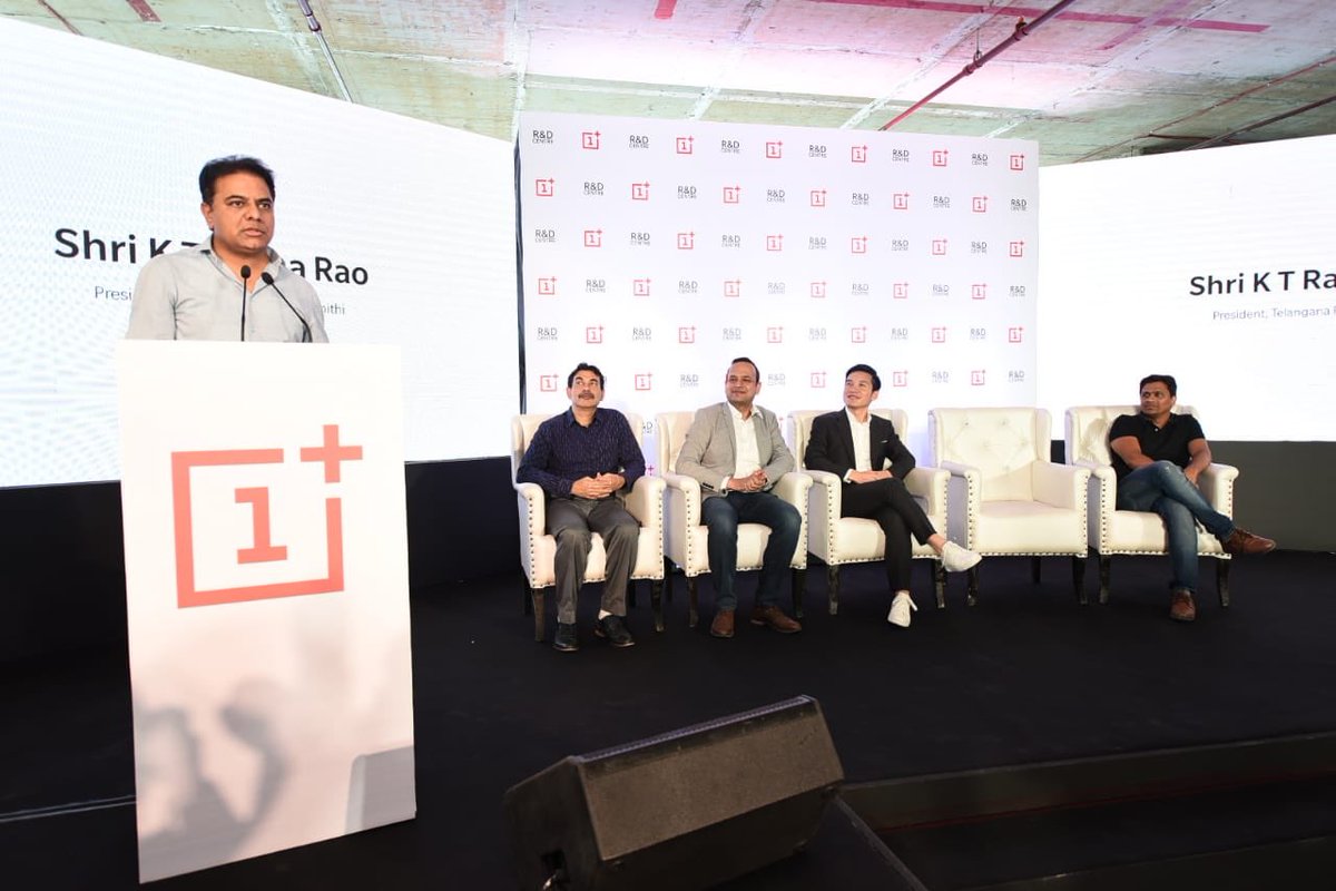 KTRBRS's tweet photo. OnePlus setting up its R&amp;D center in India in Hyderabad &amp; planning to grow this into its biggest globally is a testimony to the fact that Hyderabad has emerged as a preferred destination for companies working on cutting edge technologies

Thanks @PeteLau, Founder &amp; CEO @OnePlus👍 https://t.co/3Z9PrkngeH