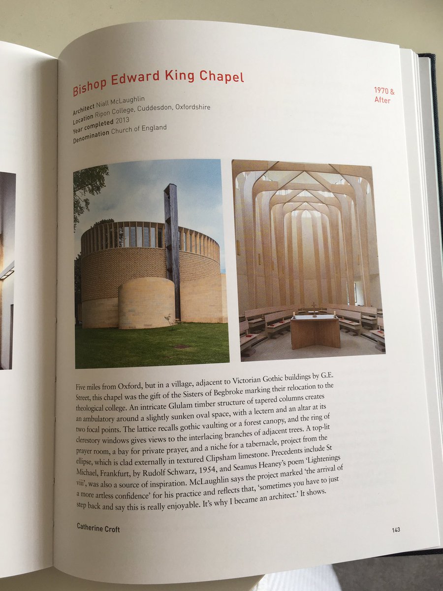 Really enjoying my copy of the newly published @BatsfordBooks #100Churches100Years @C20Society. Modern churches are beautiful too.

And very glad to see #EdwardKingChapel @RiponCuddesdon included. 

#heritage #churcharchitecture #preservation