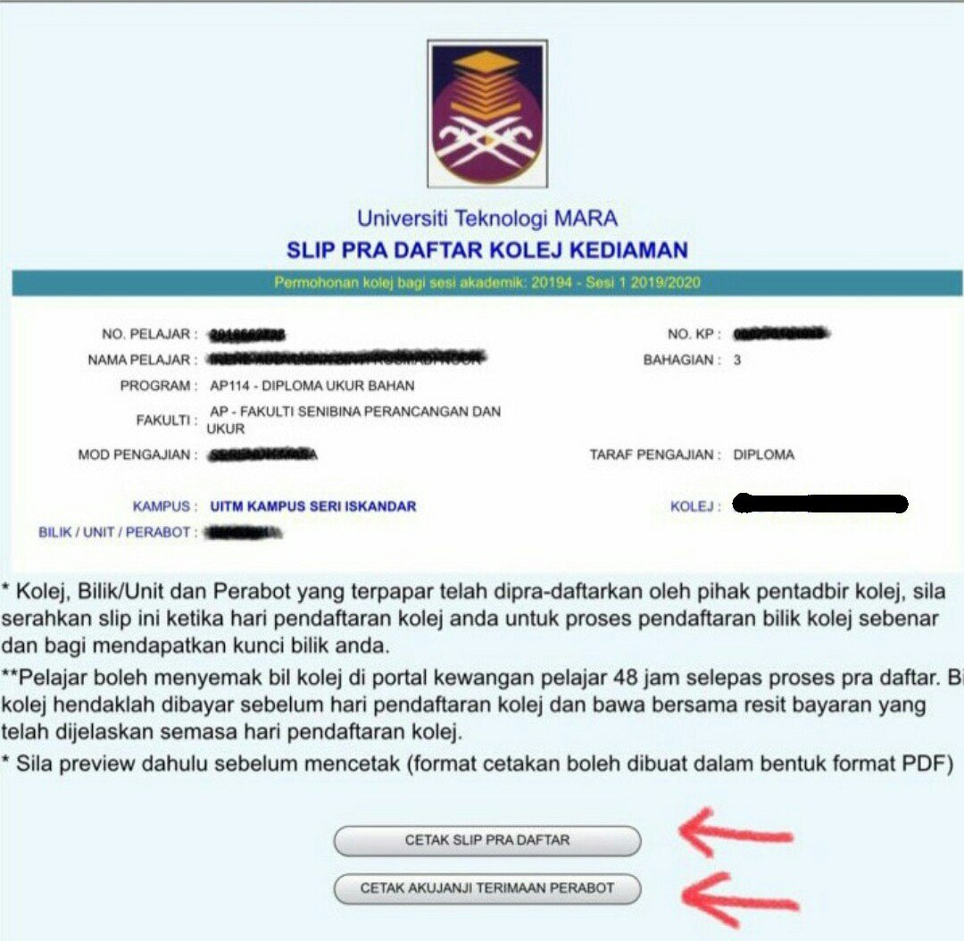 Cetak Surat Aku Janji Uitm