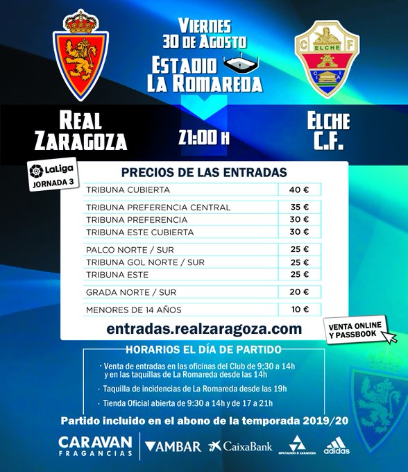 Precio de las entradas del Real Zaragoza-Elche (Foto: RZ).