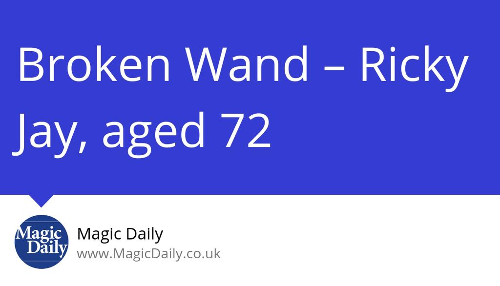 mymagicdaily's tweet photo. Broken Wand – Ricky Jay, aged 72 https://t.co/l5NY14jaHC #brokenwand #rickyjay https://t.co/rpQjlkZhzl