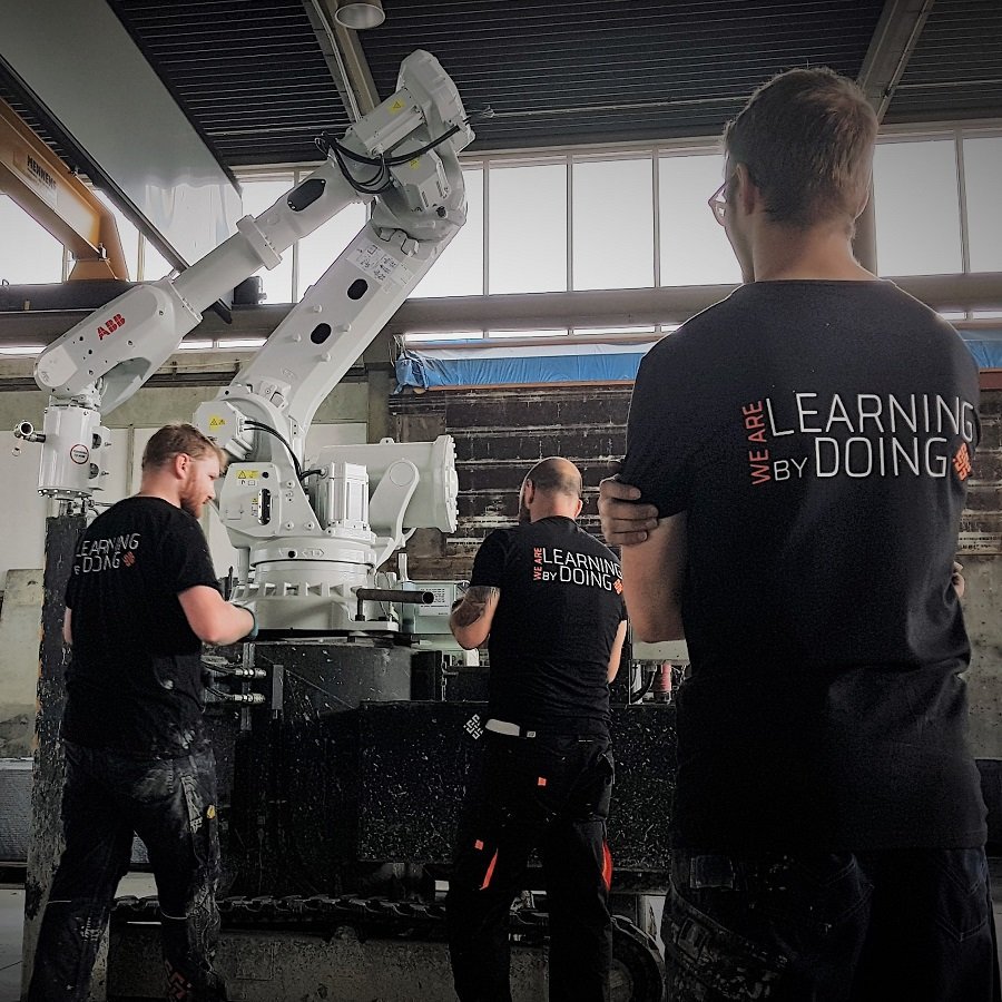 We train print operators I 3 team members from our client have been trained &amp; certified in the last 2 weeks. This week their 3Dprinter is being installed at their facilities #readytoprint #10daytraining #3Dprinting #concrete #construction #education #ABB #housing #academy #safety