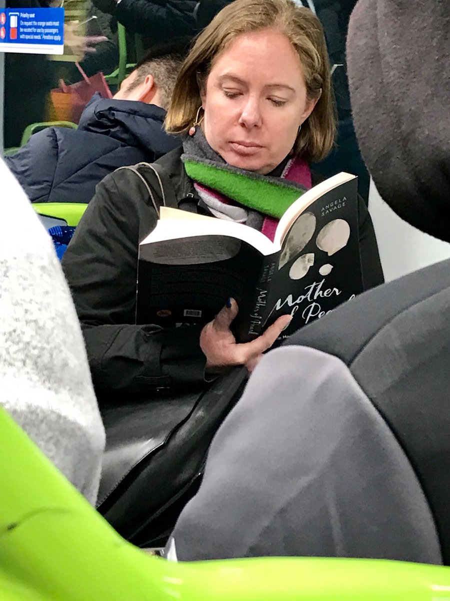 OMG, just spotted a complete stranger reading my new novel ‘Mother of Pearl’ on the train. This has never happened to me before. Thankfully, she looks totally absorbed in it ⁦@transitlounge2⁩ #BooksInTheWild