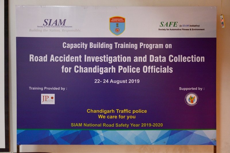 JPR_IND's tweet photo. JP Research conducted a 3-day road accident investigation and data collection training program for Chandigarh Police at the Recruit Training Centre, Chandigarh on 22-24 Aug 2019. JP Research thanks the Society of Indian Automobile Manufacturers (SIAM) for organising this program. https://t.co/txq0io0BmO