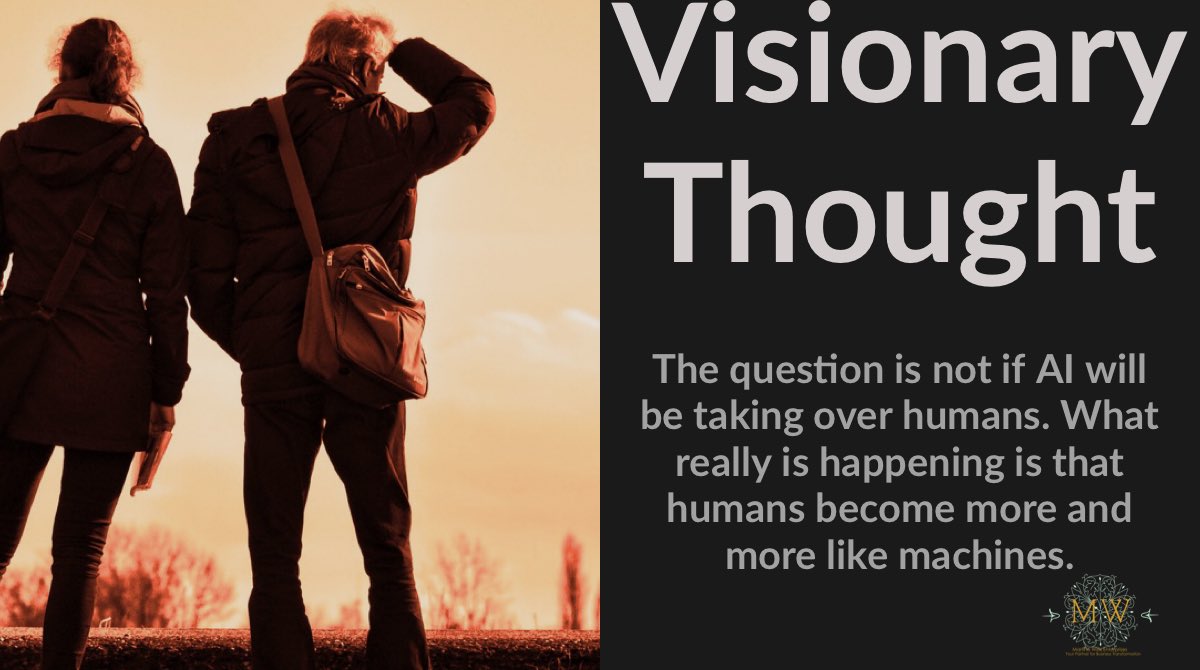 I keep on hearing #AI will be taking over. But what I am seeing is humans acting more and more like machines... losing the ability to dream and create an abundant future